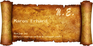 Maros Erhard névjegykártya